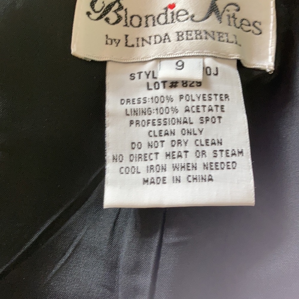 Blonde Nites long black satin strapless gown. - Picture 7 of 8